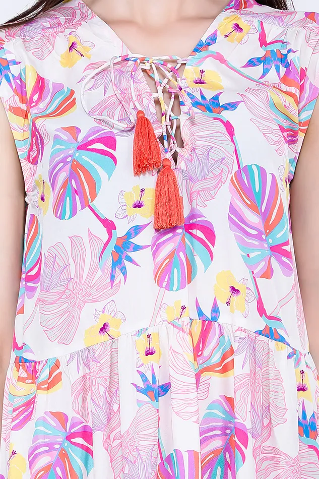 Palm Florals Tiered Maxi Dress Palm Florals Tiered Maxi Dress