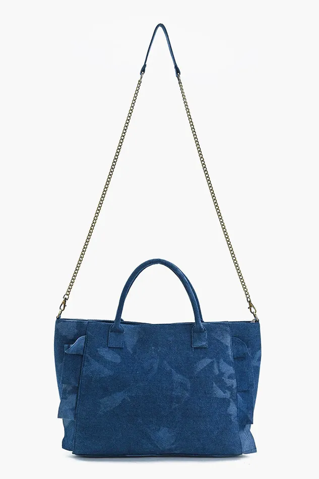 Palm Glitz Embellished Denim Tote Palm Glitz Embellished Denim Tote