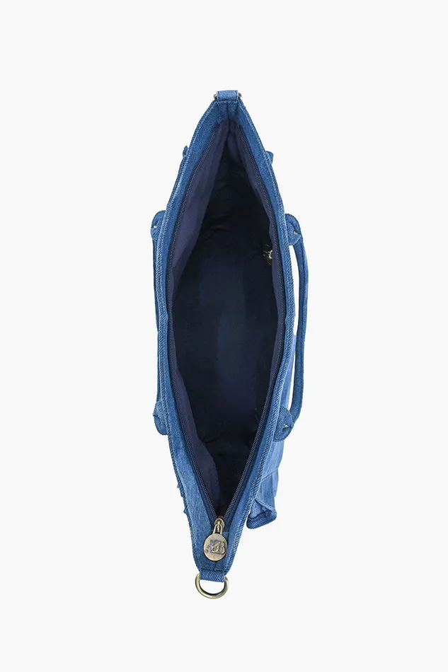 Palm Glitz Embellished Denim Tote Palm Glitz Embellished Denim Tote