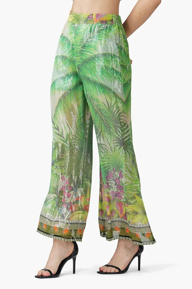 Palm Tree Sequinned Pants Palm Tree Sequinned Pants