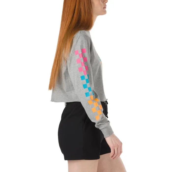 Panic Cropped Long Sleeve Tee Grey Heather TShirts and Tanks Vans Women Panic Cropped Long Sleeve Tee Grey Heather TShirts and Tanks Vans Women
