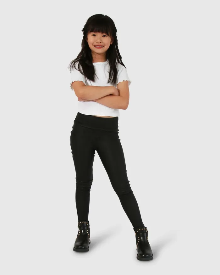Pants and Skirts Belle and Bloom Women City Slicker Mini Coated Legging 8211 Black