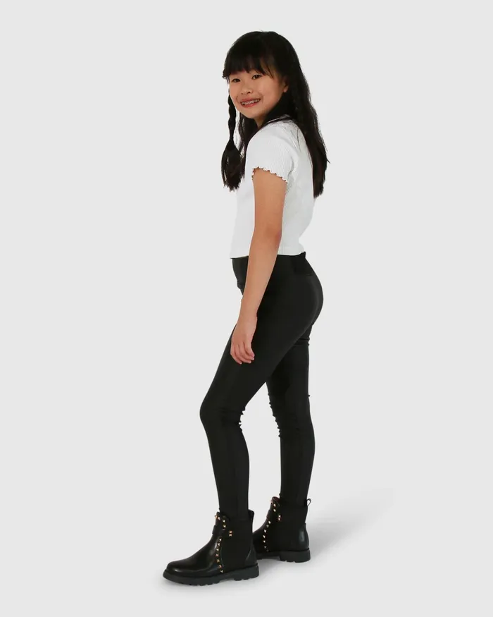 Pants and Skirts Belle and Bloom Women City Slicker Mini Coated Legging 8211 Black