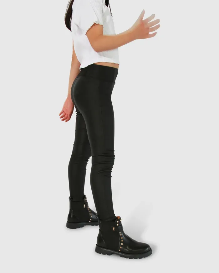 Pants and Skirts Belle and Bloom Women City Slicker Mini Coated Legging 8211 Black