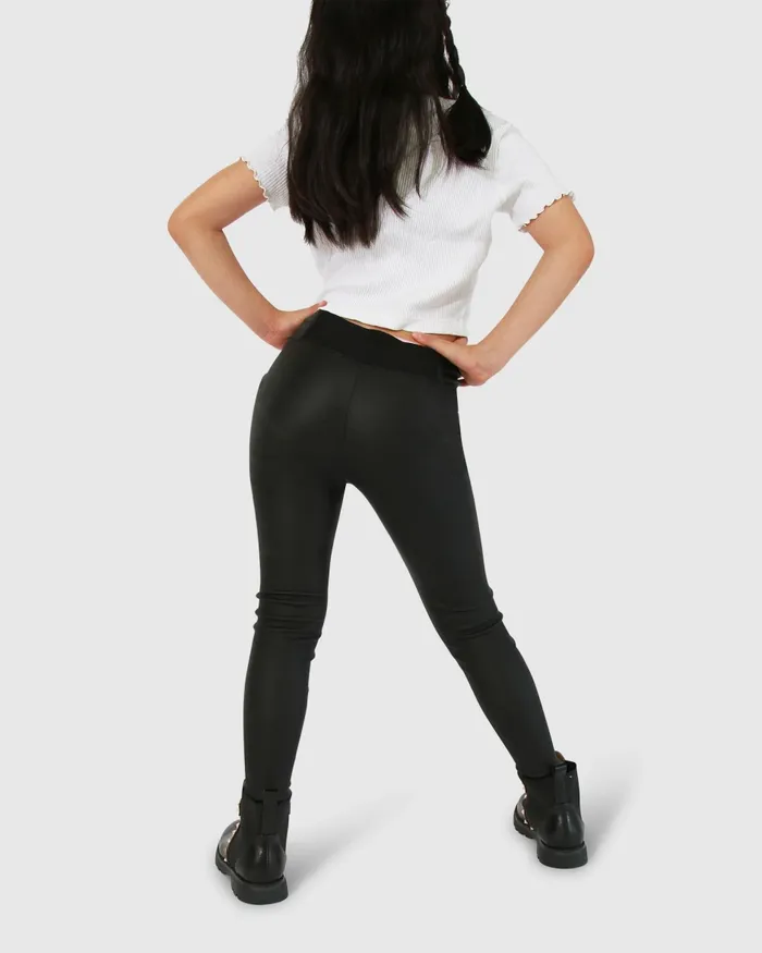 Pants and Skirts Belle and Bloom Women City Slicker Mini Coated Legging 8211 Black