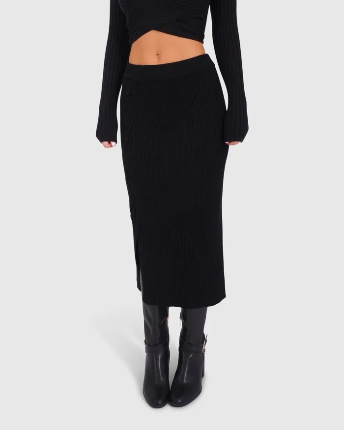 Pants and Skirts Women Belle and Bloom All My Life Knit Midi Skirt 8211 Black Pants and Skirts Women Belle and Bloom All My Life Knit Midi Skirt 8211 Black
