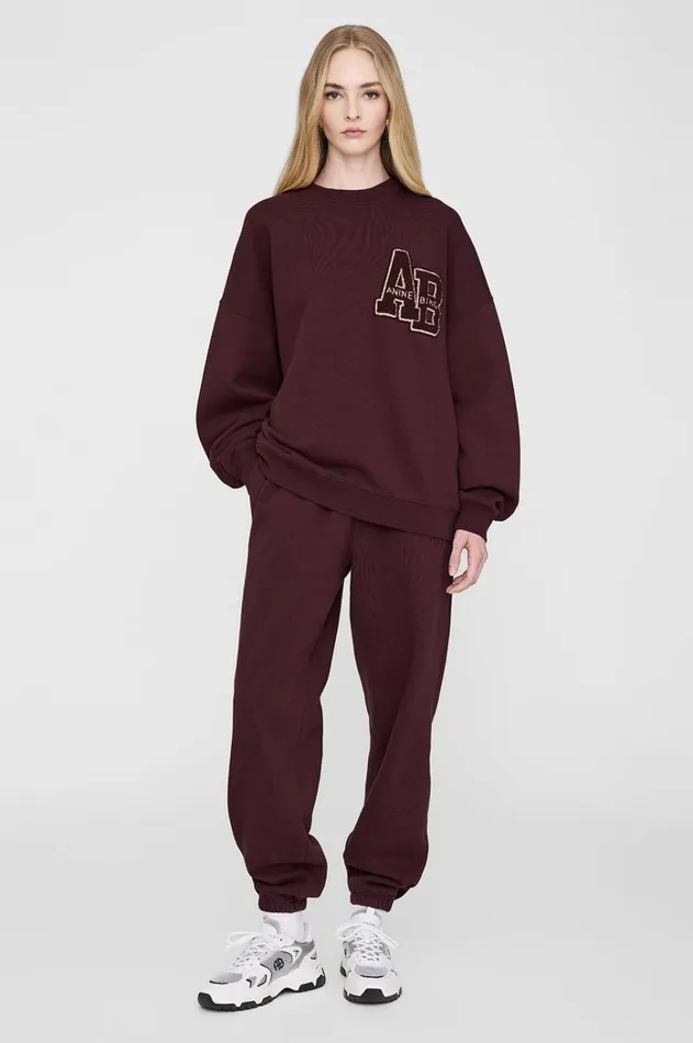 Pants Women ANINE BING Karter Jogger In Dark Burgundy ANINE BING