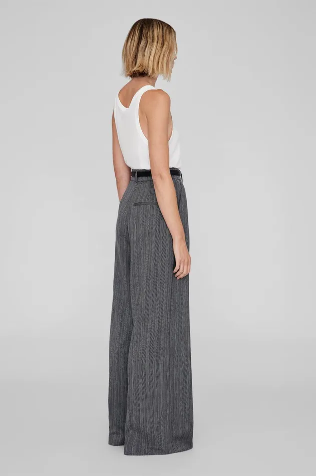 Pants Women ANINE BING Lou Trouser 8211 Black And Grey Stripe