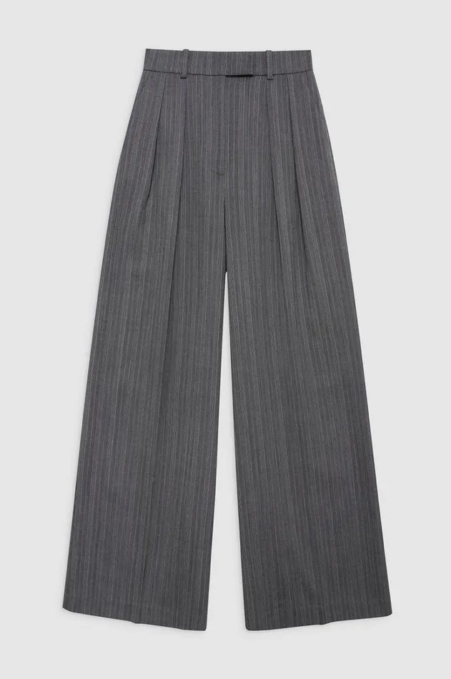 Pants Women ANINE BING Lou Trouser 8211 Black And Grey Stripe