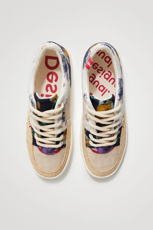 Patchwork Sneakers With Raffia Women Desigual Sneakers