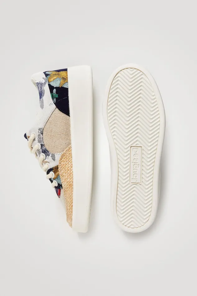 Patchwork Sneakers With Raffia Women Desigual Sneakers