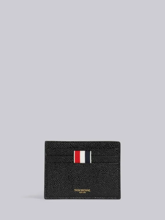 Pebble Grain Leather Debossed 4bar Card Holder With Note Compartment Black WomenMen Thom Browne Purses and Wallets Pebble Grain Leather Debossed 4bar Card Holder With Note Compartment Black WomenMen Thom Browne Purses and Wallets