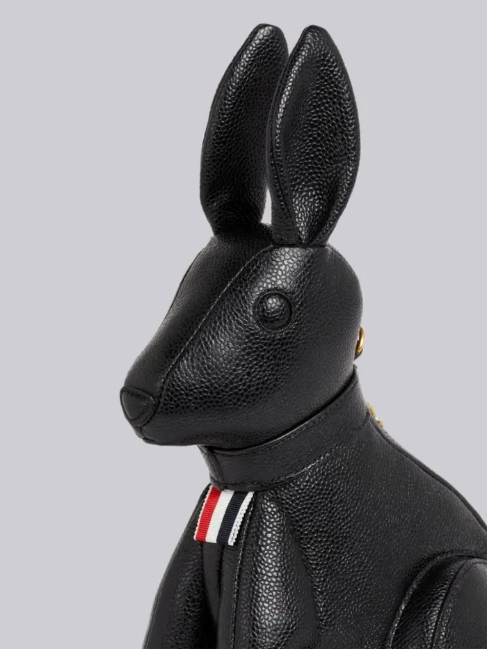 Pebbled Calfskin Small Leather Shoulder Strap Rabbit Bag Black Women Thom Browne Crossbody Bags