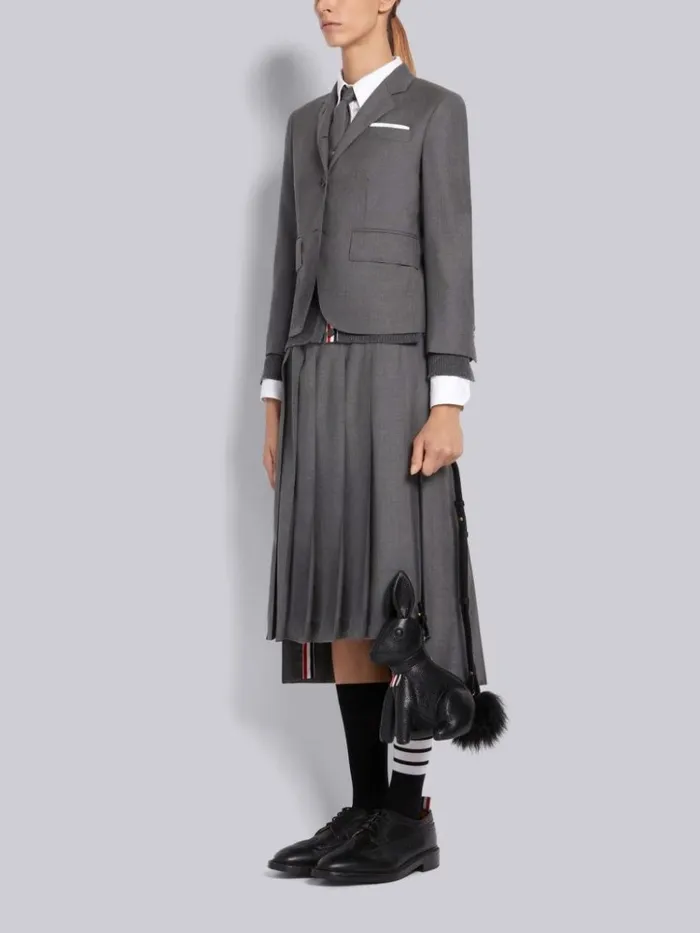 Pebbled Calfskin Small Leather Shoulder Strap Rabbit Bag Black Women Thom Browne Crossbody Bags