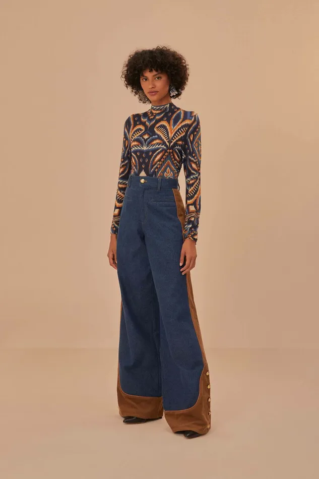 Pineapple Ikat Blue Jersey Blouse Women FARM Rio Blouses Pineapple Ikat Blue Jersey Blouse Women FARM Rio Blouses