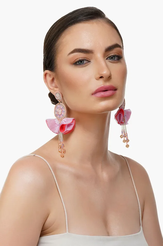 Pink Blossom Beaded Earrings Pink Blossom Beaded Earrings