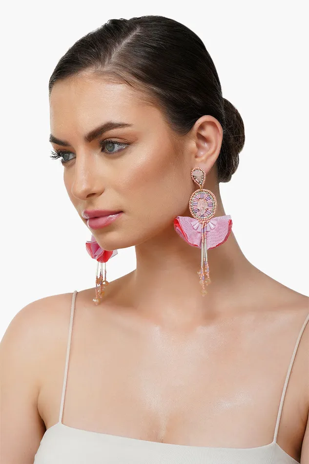 Pink Blossom Beaded Earrings Pink Blossom Beaded Earrings