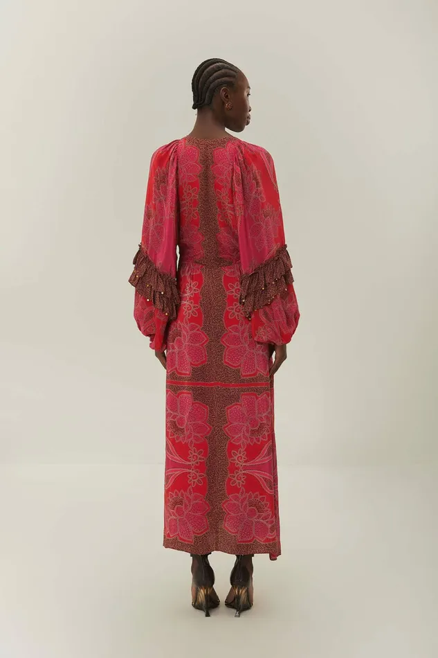 Pink Floral Glam Scarf Maxi Dress Women FARM Rio Maxi Dresses Pink Floral Glam Scarf Maxi Dress Women FARM Rio Maxi Dresses