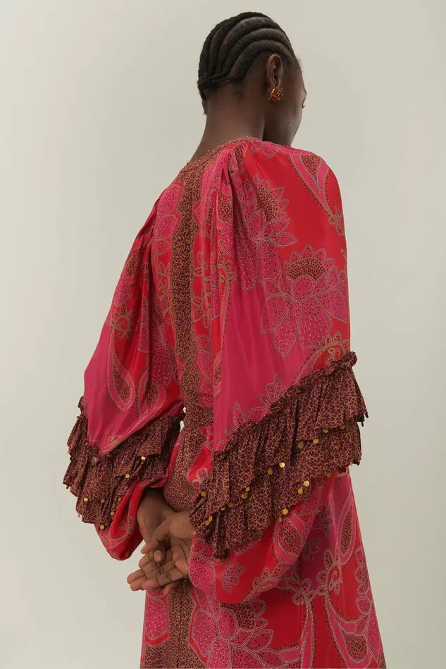 Pink Floral Glam Scarf Maxi Dress Women FARM Rio Maxi Dresses Pink Floral Glam Scarf Maxi Dress Women FARM Rio Maxi Dresses