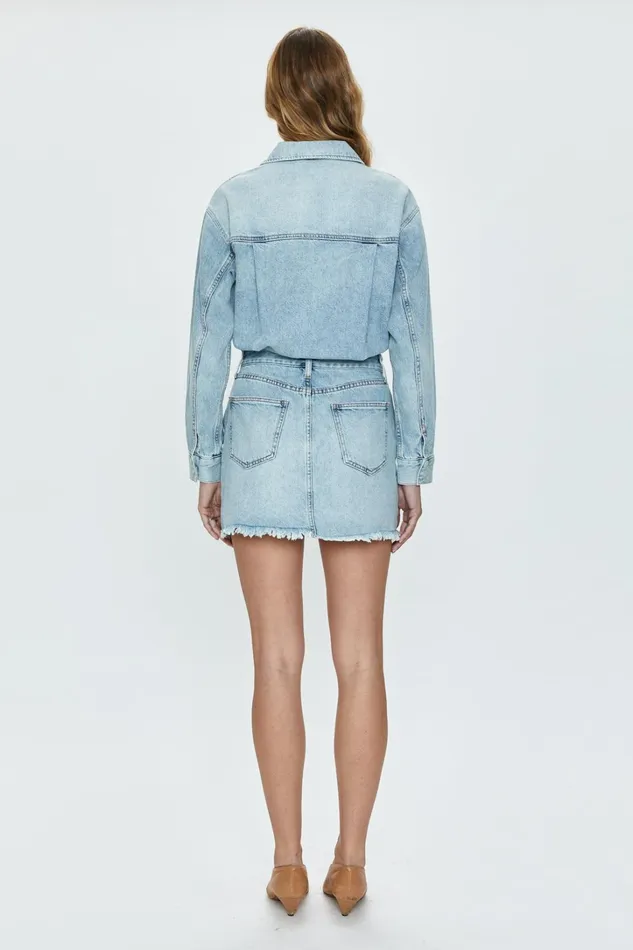 Pistola Denim Denim Women Nina Long Sleeve Mini Dress 8211 Reservoir