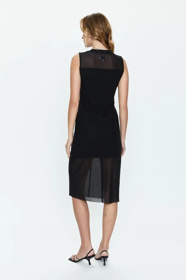 Pistola Denim Dresses Women June Sleeveless Midi Dress 8211 Noir