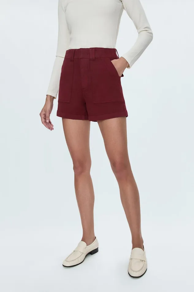 Pistola Denim Shorts Women Marissa High Rise Utility Short 8211 Sangria