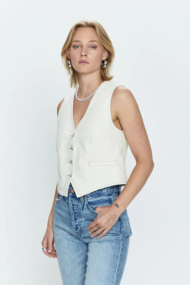 Pistola Denim Tops Women Vero Denim Vest 8211 Ecru
