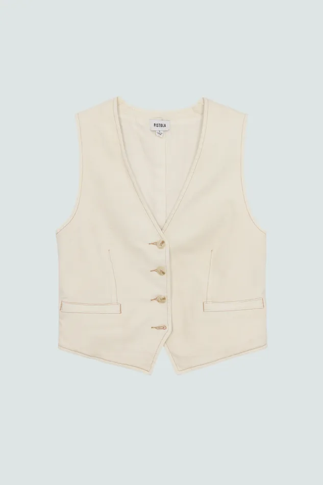 Pistola Denim Tops Women Vero Denim Vest 8211 Ecru
