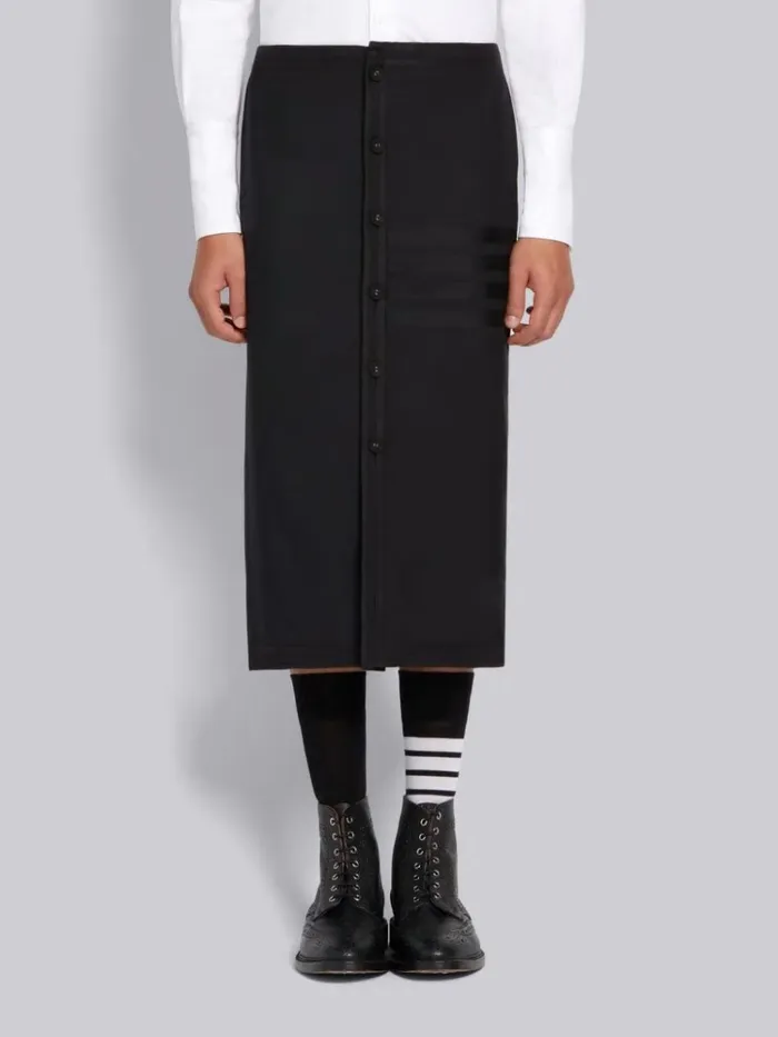 Plain Weave Suiting Cricket Seamed 4bar Lowrise Calf Length Skirt Black Men Thom Browne Trousers Plain Weave Suiting Cricket Seamed 4bar Lowrise Calf Length Skirt Black Men Thom Browne Trousers