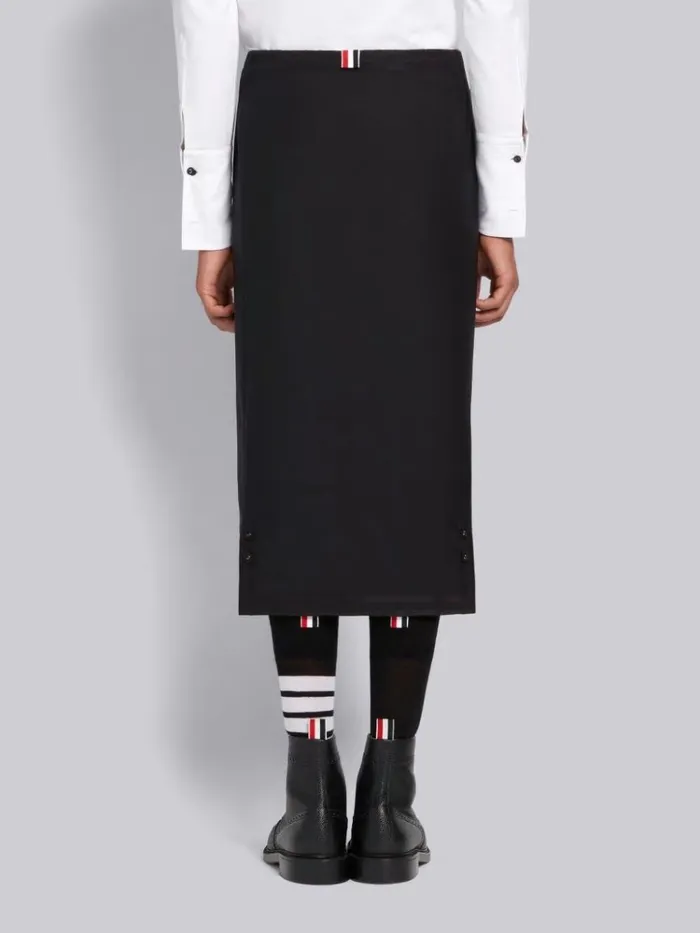 Plain Weave Suiting Cricket Seamed 4bar Lowrise Calf Length Skirt Black Men Thom Browne Trousers