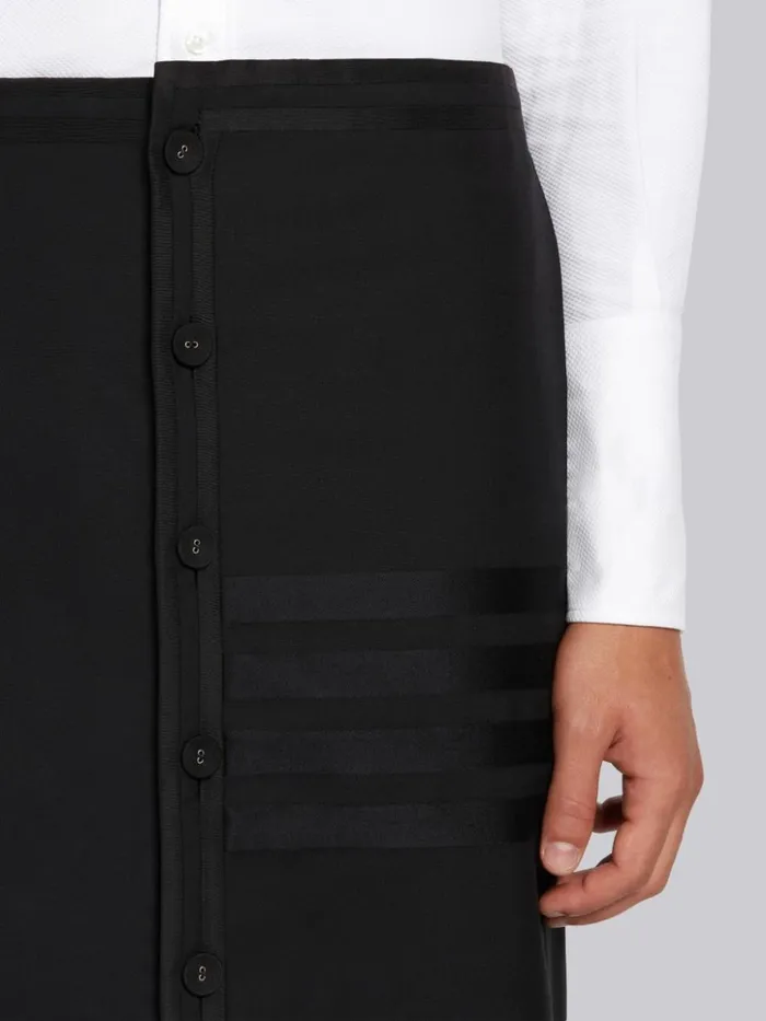 Plain Weave Suiting Cricket Seamed 4bar Lowrise Calf Length Skirt Black Men Thom Browne Trousers