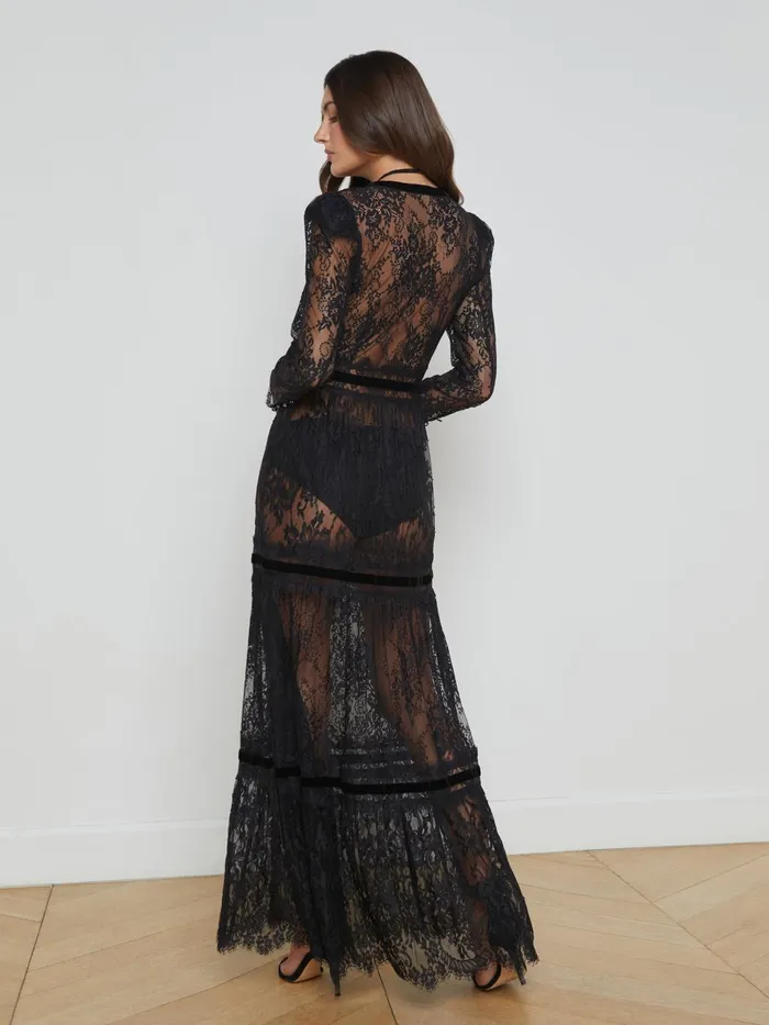 Poe Lace Dress Black Women L039Agence Dresses and Jumpsuits Poe Lace Dress Black Women L039Agence Dresses and Jumpsuits