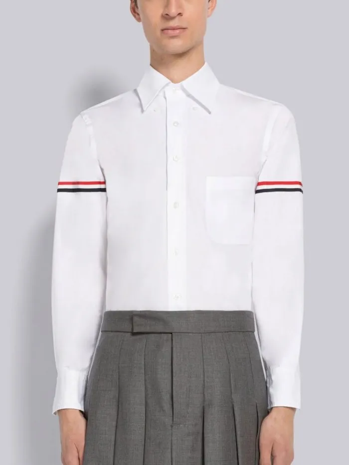 Poplin Grosgrain Armband Classic Shirt Men Thom Browne Shirting