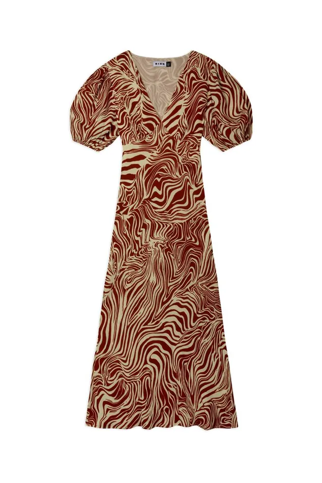 Poppy Brown Marble Zebra Women RIXO Dresses Poppy Brown Marble Zebra Women RIXO Dresses