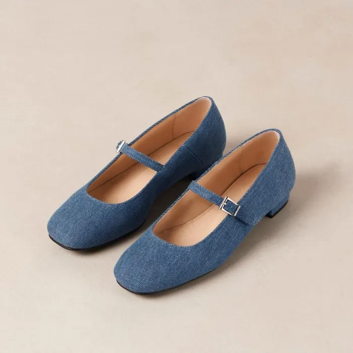 Por Do Sol Denim Blue Denim Ballet Flats Women ALOHAS Ballet Flats