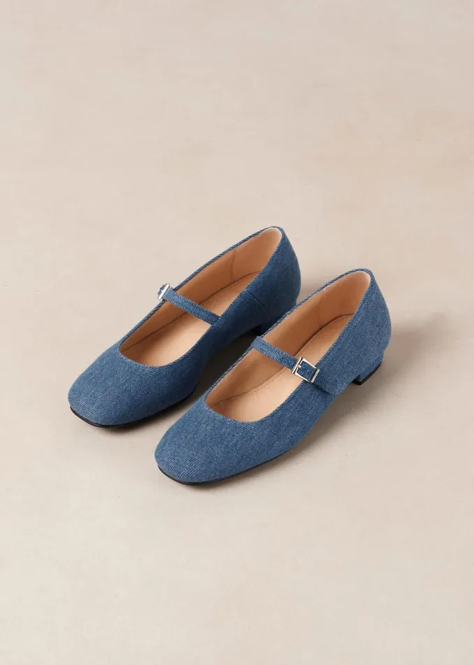 Por Do Sol Denim Blue Denim Ballet Flats Women ALOHAS Ballet Flats