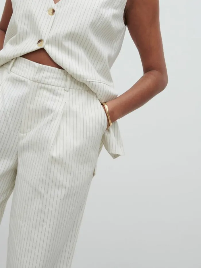 Pretty Lavish Bottoms Harlee Straight Leg Trousers Pinstripe 8211 Women
