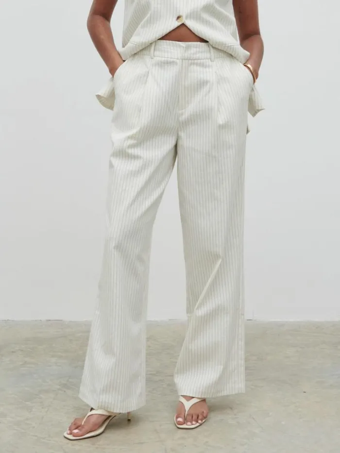 Pretty Lavish Bottoms Harlee Straight Leg Trousers Pinstripe 8211 Women