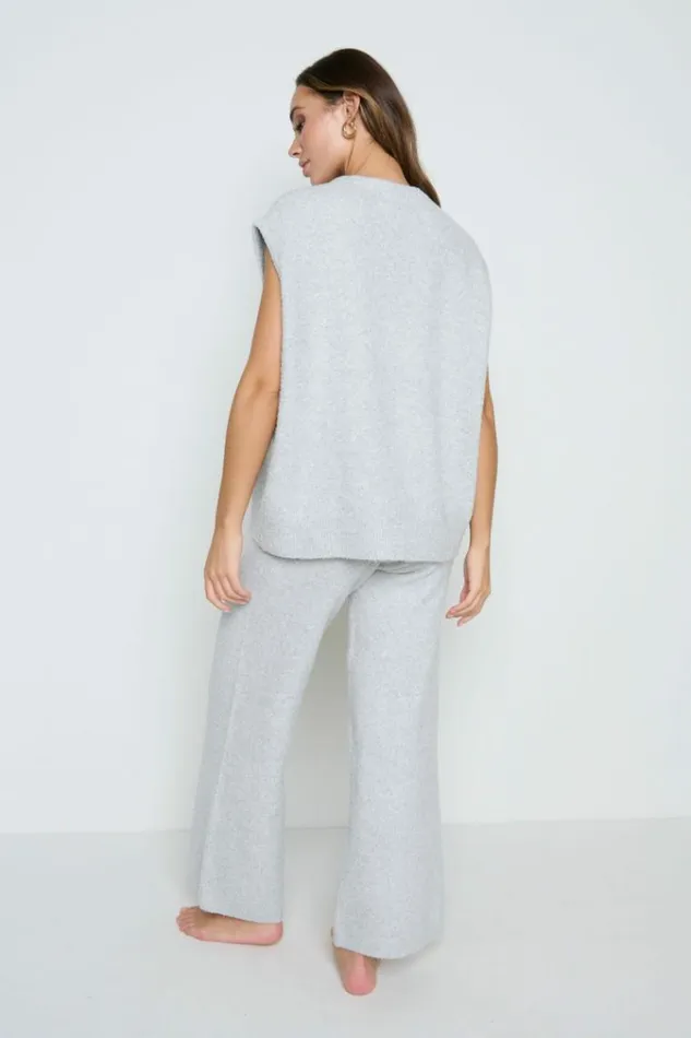 Pretty Lavish Bottoms Millie Knit Trousers Grey 8211 Women