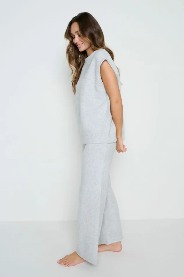 Pretty Lavish Bottoms Millie Knit Trousers Grey 8211 Women