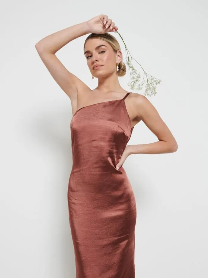 Pretty Lavish Bridesmaid Dresses Amelia Maxi Bridesmaid Dress Matte Mahogany 8211 Women
