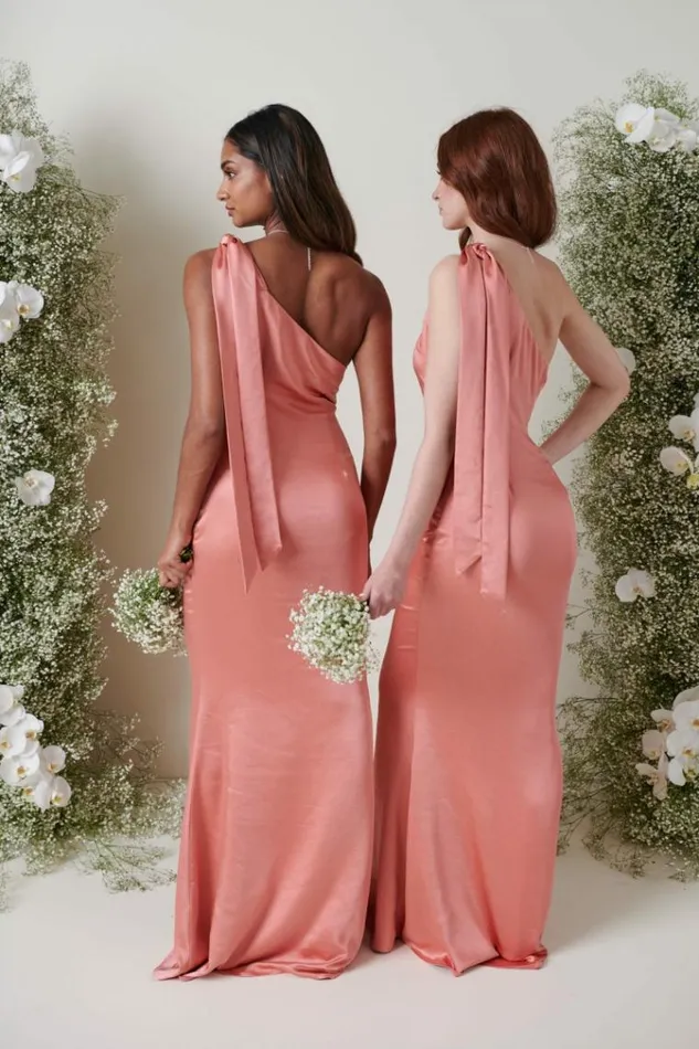 Pretty Lavish Bridesmaid Dresses Amelia Tie Maxi Bridesmaid Dress Apricot Pink 8211 Women