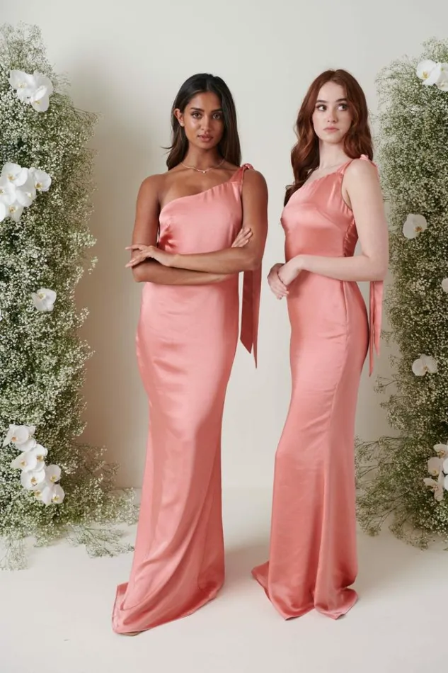 Pretty Lavish Bridesmaid Dresses Amelia Tie Maxi Bridesmaid Dress Apricot Pink 8211 Women