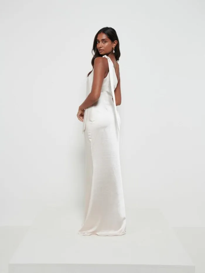 Pretty Lavish Bridesmaid Dresses Amelia Tie Maxi Bridesmaid Dress Champagne 8211 Women