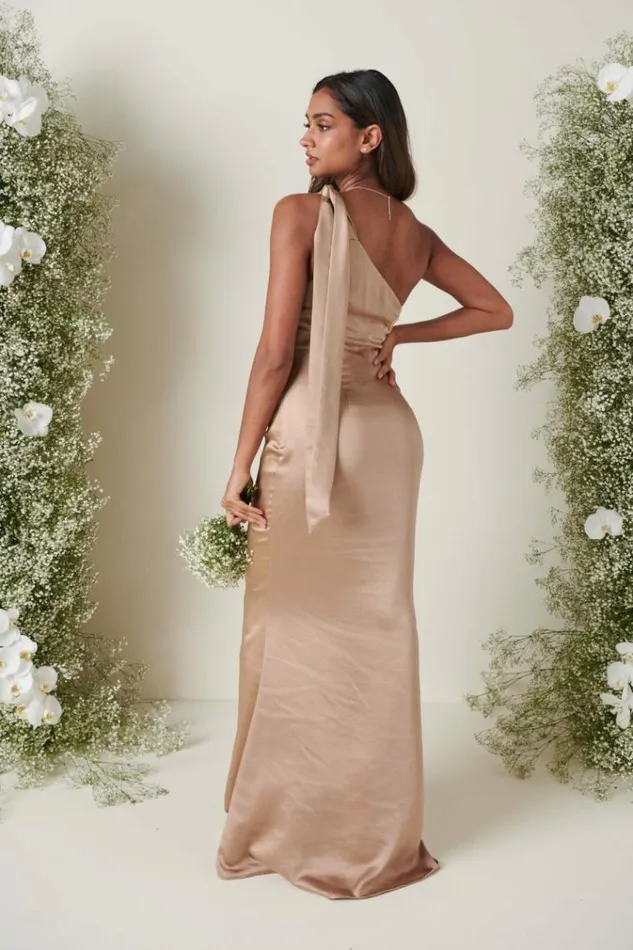 Pretty Lavish Bridesmaid Dresses Amelia Tie Maxi Bridesmaid Dress Mocha 8211 Women