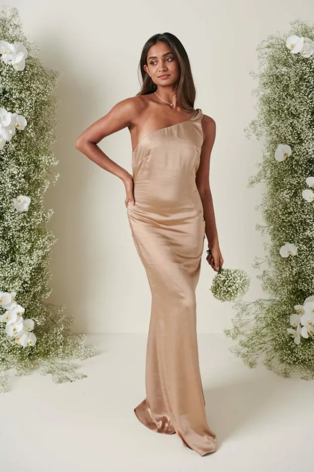 Pretty Lavish Bridesmaid Dresses Amelia Tie Maxi Bridesmaid Dress Mocha 8211 Women