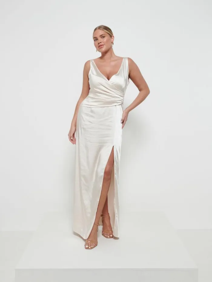 Pretty Lavish Bridesmaid Dresses Esmee Wrap Maxi Bridesmaid Dress Champagne 8211 Women Pretty Lavish Bridesmaid Dresses Esmee Wrap Maxi Bridesmaid Dress Champagne 8211 Women