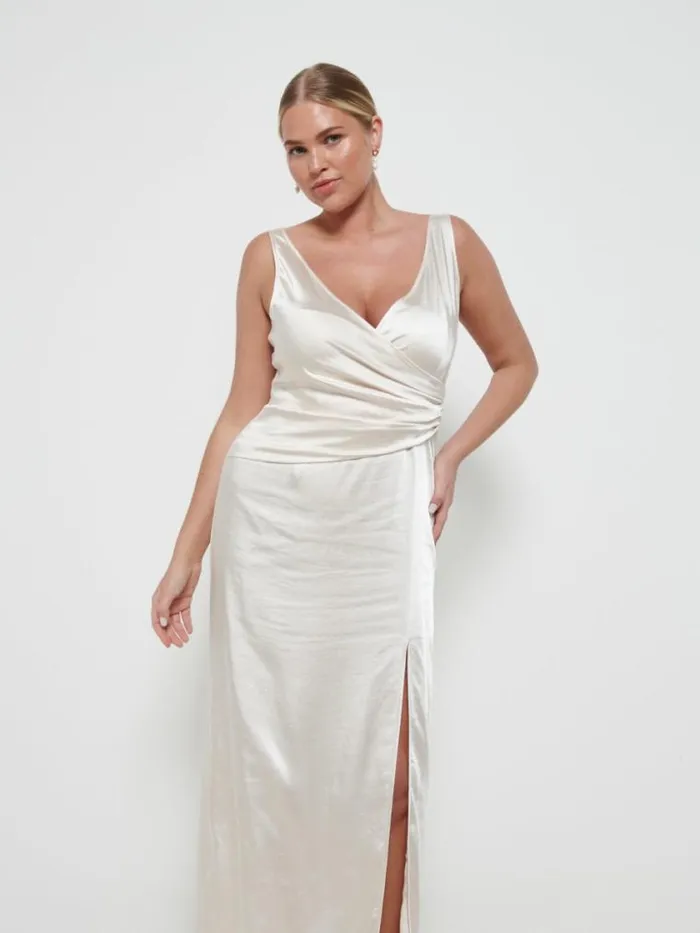 Pretty Lavish Bridesmaid Dresses Esmee Wrap Maxi Bridesmaid Dress Champagne 8211 Women