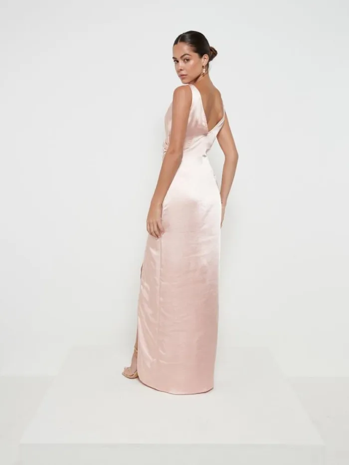 Pretty Lavish Bridesmaid Dresses Esmee Wrap Maxi Bridesmaid Dress Matte True Blush 8211 Women