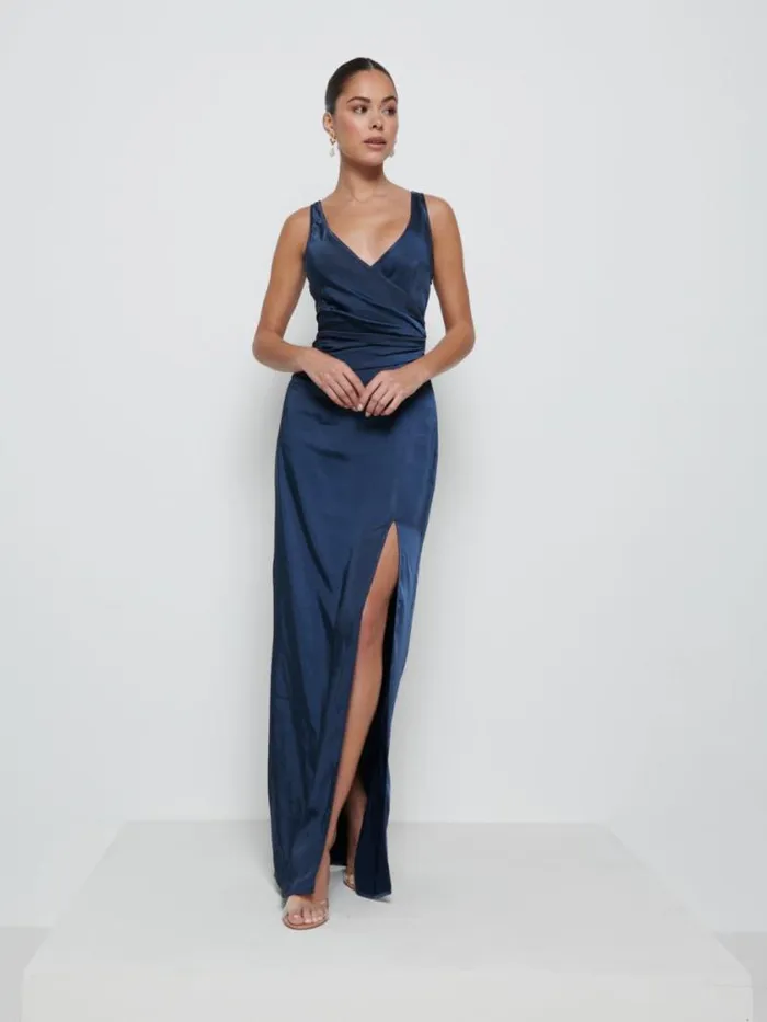Pretty Lavish Bridesmaid Dresses Esmee Wrap Maxi Bridesmaid Dress Navy 8211 Women